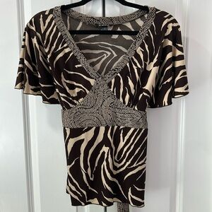 V-Neck Blouse with Tie , Size M, Great Condition!